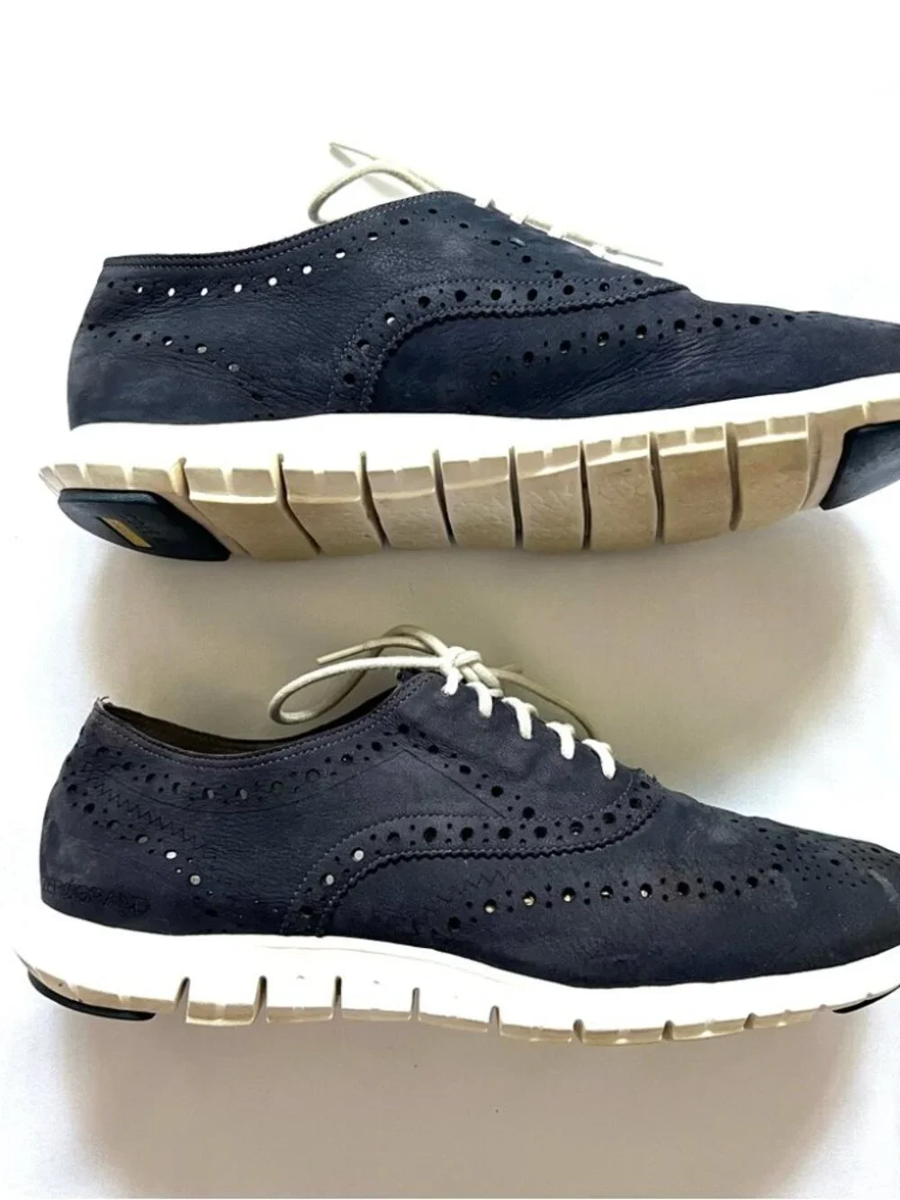 Women’s Cole Haan Navy Blue Suede Zero Grand Wingtip Oxfords Size 8.5